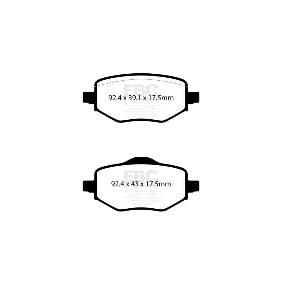 EBC DPX2442 Citroen Opel Peugeot Vauxhall Ultimax Rear Brake Pads - TRW Caliper 2 | ML Performance UK Car Parts