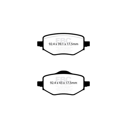 EBC DPX2442 Citroen Opel Peugeot Vauxhall Ultimax Rear Brake Pads - TRW Caliper 2 | ML Performance UK Car Parts