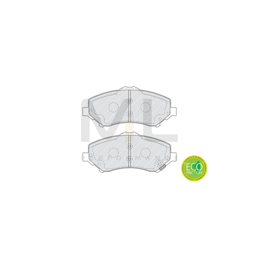 Ferodo Premier Eco Friction FDB4074 Brake Pad Set With Acoustic Wear Warning, With Piston Clip, With Accessories
