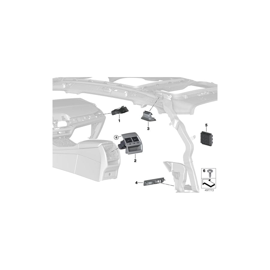 Genuine BMW 64229890990 G07 Cover Panel For Air Duct ANTHRAZIT (Inc. X7 50iX, X7 M50iX & X7 30dX)