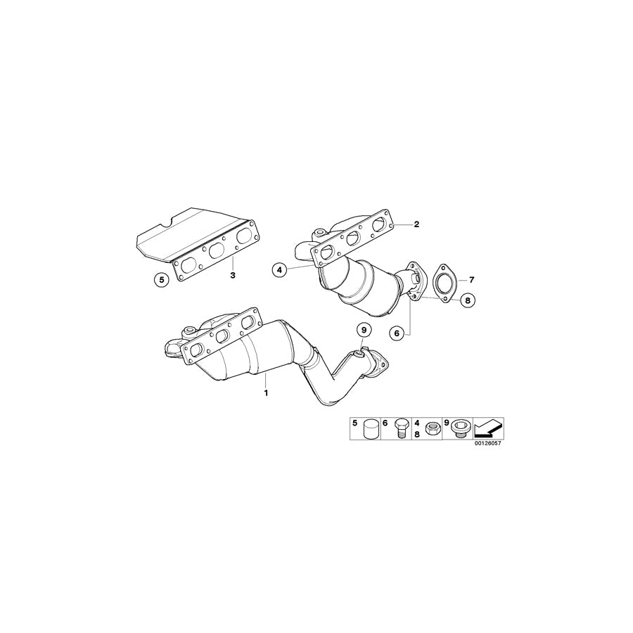 Genuine BMW 18407523903 E60 Rp-Exhaust Manifold With Catalytic Conv. ZYL. 1-3 (Inc. 525i & 530i)