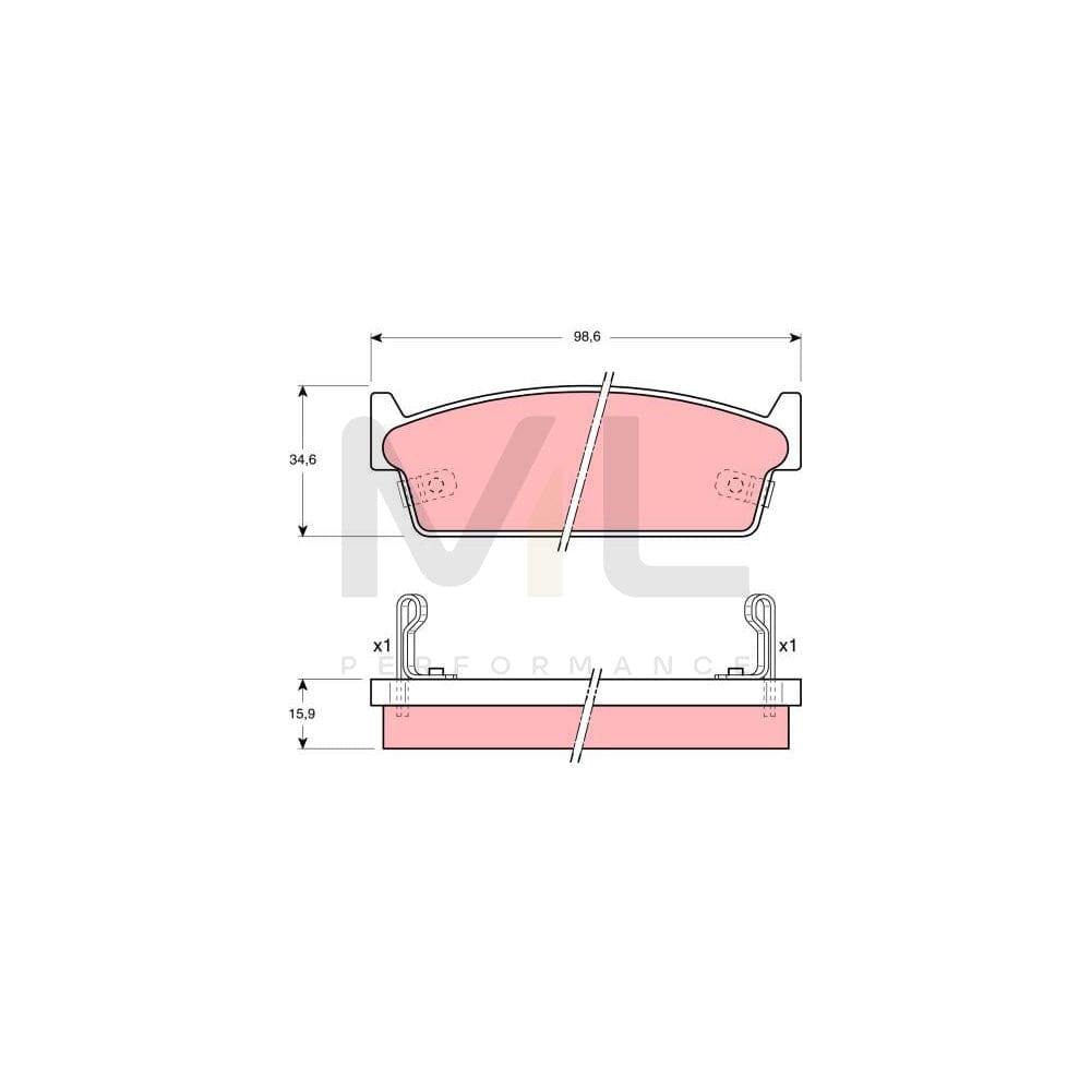 TRW Gdb1002 Brake Pad Set With Acoustic Wear Warning