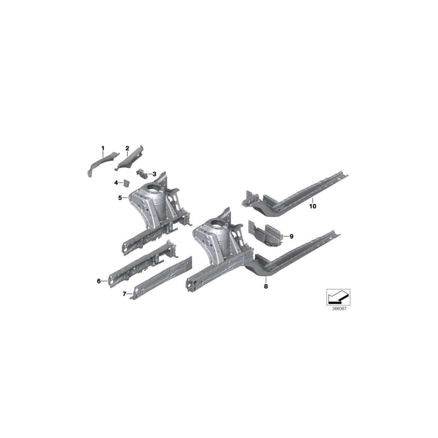 Genuine BMW Mini 41007408636 F45 F46 F48 Bulkhead Support Bracket, Right (Inc. X1 18i, X1 20d & 225iX)