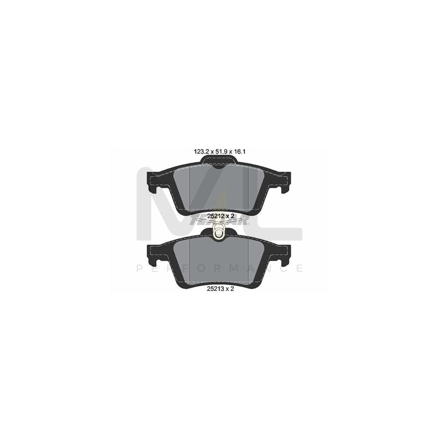 TEXTAR 2521281 Brake pad set epad, not prepared for wear indicator