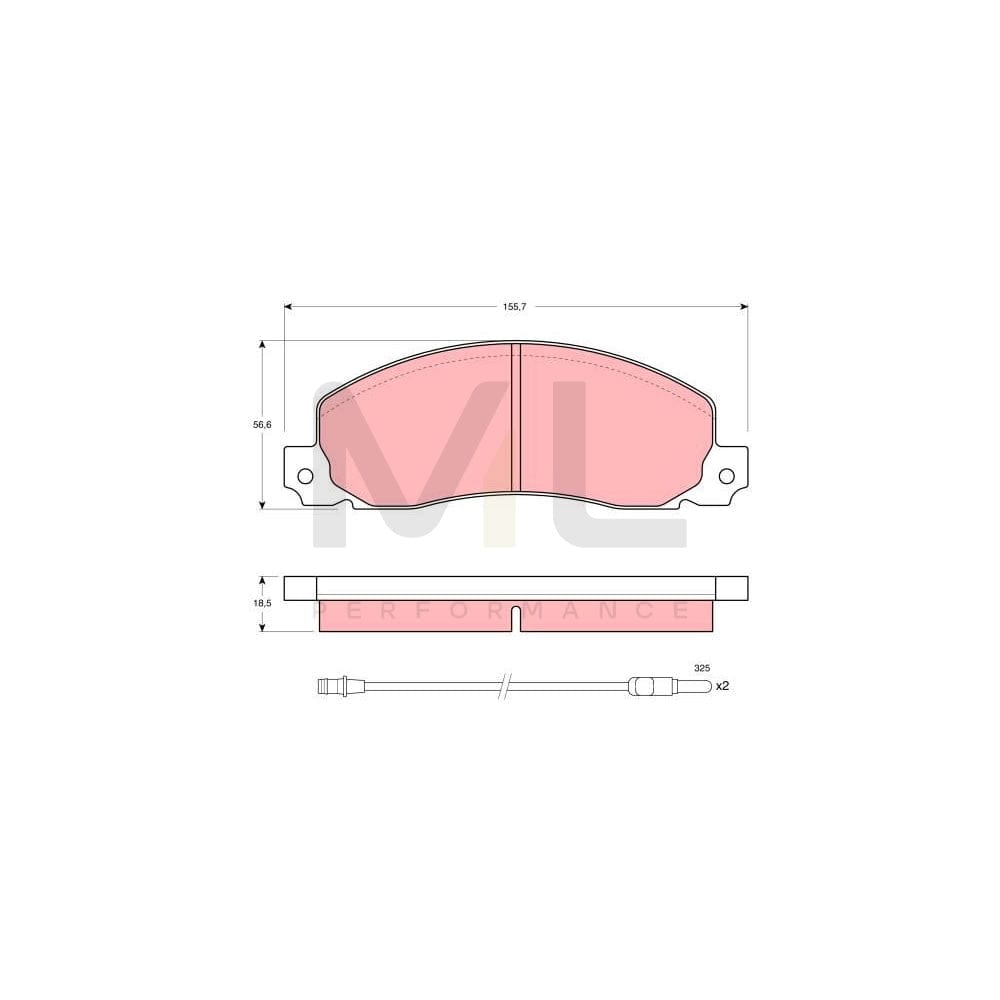 TRW Gdb344 Brake Pad Set Incl. Wear Warning Contact