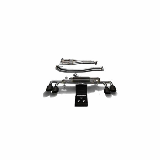 Armytrix NI35T-F NI35TS-QT11M Titanium Valvetronic 90mm Race Exhaust System w/Race Y-Pipe & Nissan GT-R R35 2007-2021 with Quad Matte Black 5"