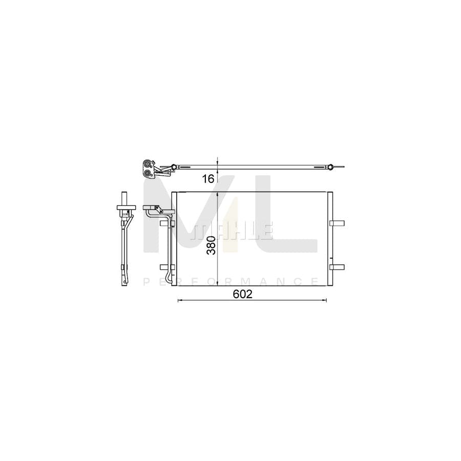 MAHLE ORIGINAL AC 725 000S Air conditioning condenser without dryer | ML Performance Car Parts