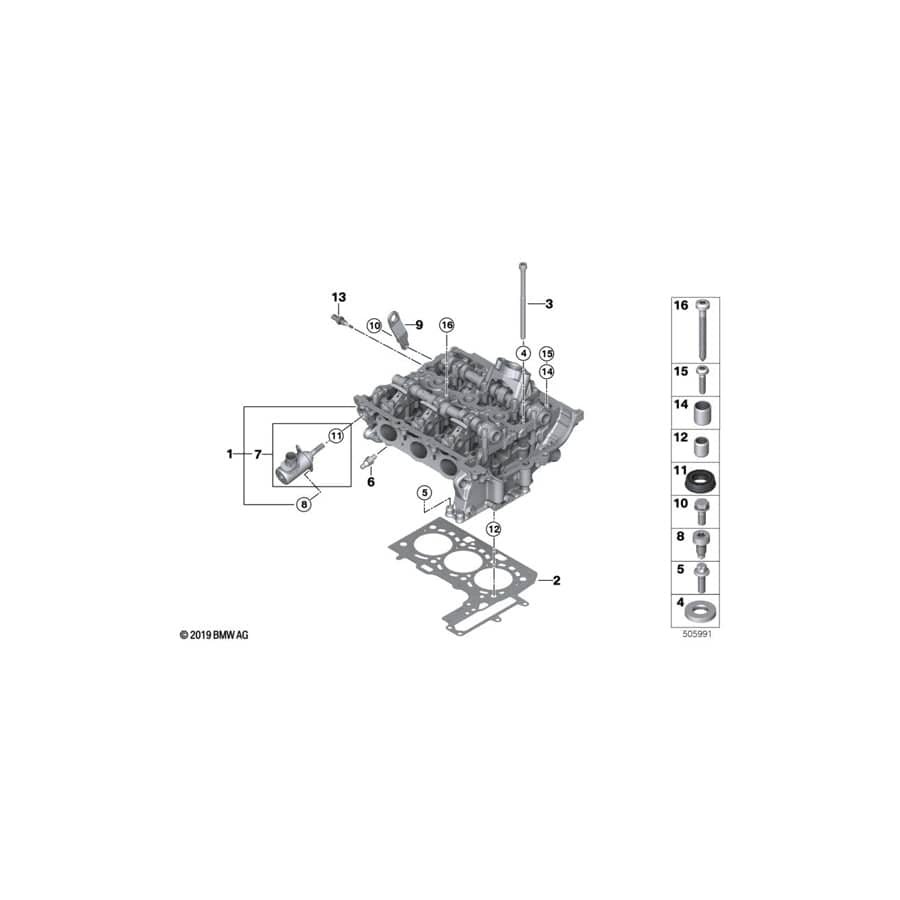 Genuine BMW 11128630683 F56 F45 F39 Cylinder Head Gasket Asbestos-Free 0,70mm (Inc. 225xe, i8 & Cooper SE ALL4)
