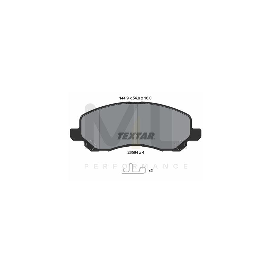 TEXTAR 2358403 Brake pad set with acoustic wear warning