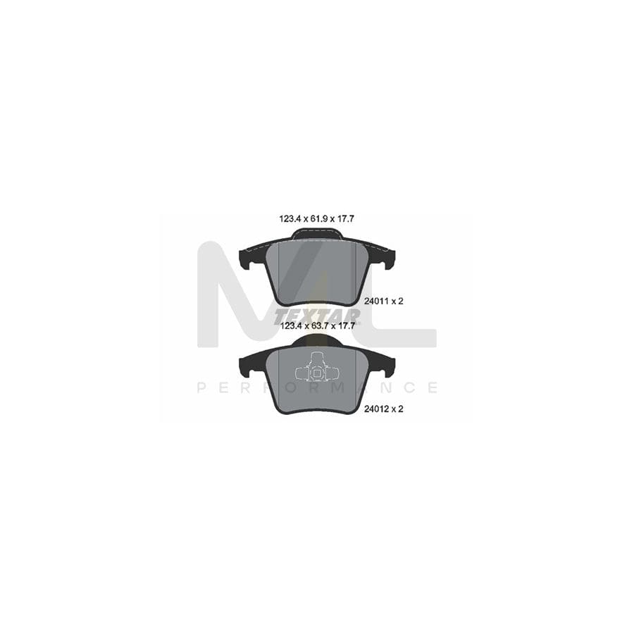TEXTAR 2401101 Brake pad set for VOLVO XC90 I (C, 275) not prepared for wear indicator