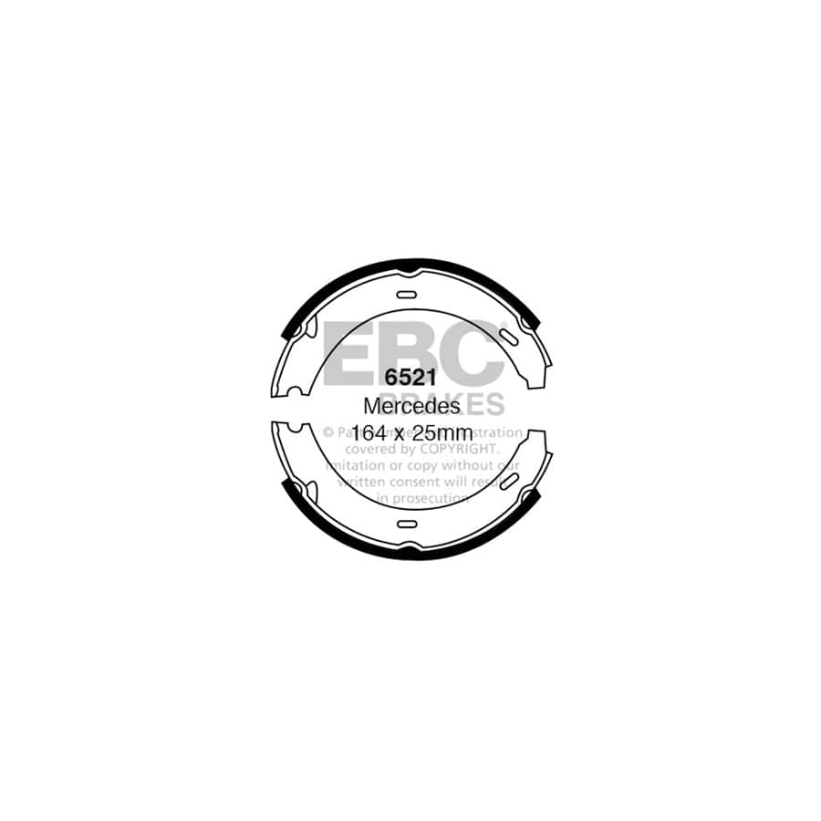 EBC 6521 Mercedes-Benz C/W140 T210 Rear Brake Shoes 1 | ML Performance UK Car Parts