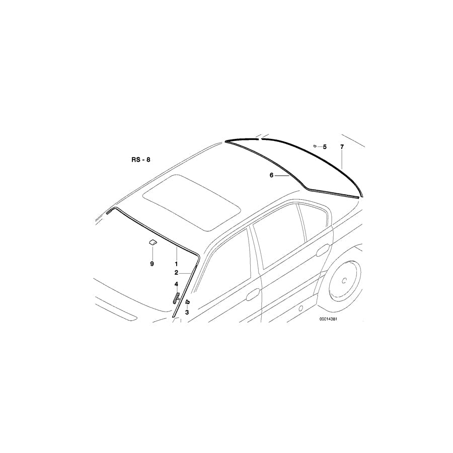 Genuine BMW 51318125899 E38 Covering Upper CHROM (Inc. 728iL, 730d & 750i)