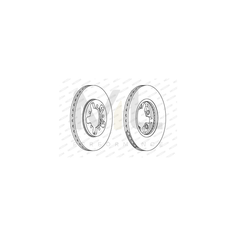 Ferodo Premier DDF470 Brake Disc for Nissan 300Zx Targa (Z31) Vented, Without Bolts/Screws  - Pair