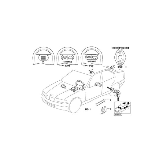 Genuine BMW 51210008676 E46 Set Unif.Lock.Syst.W/Ews Ctrl Unit(Code) 315 MHZ (Inc. 330Ci, M3 & 323Ci)