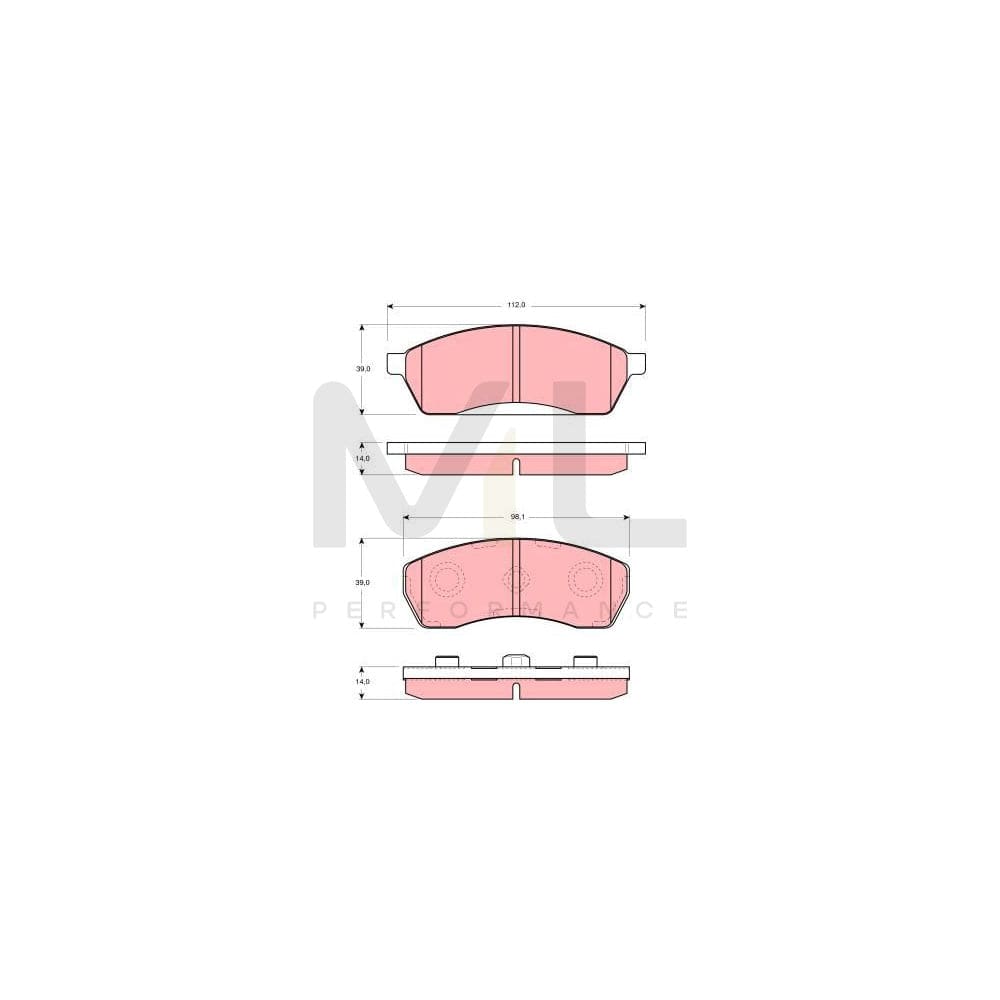 TRW Gdb3068 Brake Pad Set For Subaru Vivio Not Prepared For Wear Indicator, With Accessories