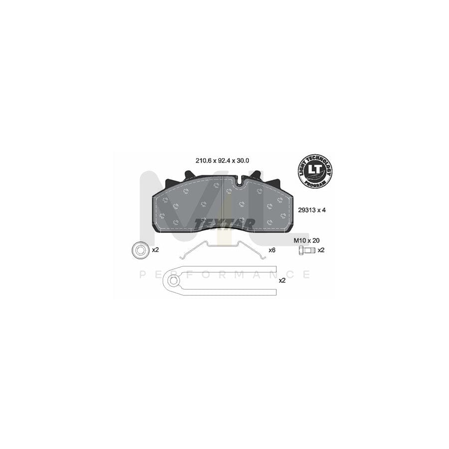TEXTAR 2931303 Brake pad set Lightweight Technology, prepared for wear indicator