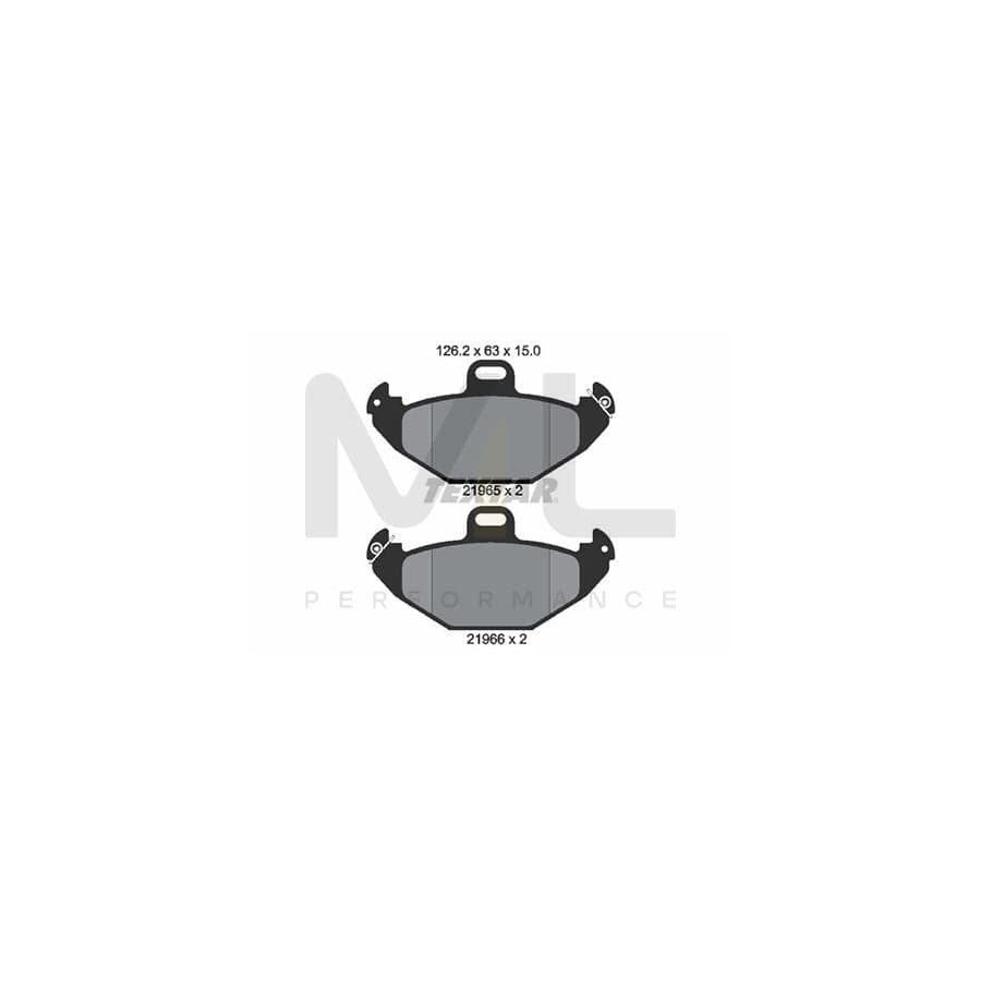 TEXTAR 2196502 Brake pad set not prepared for wear indicator