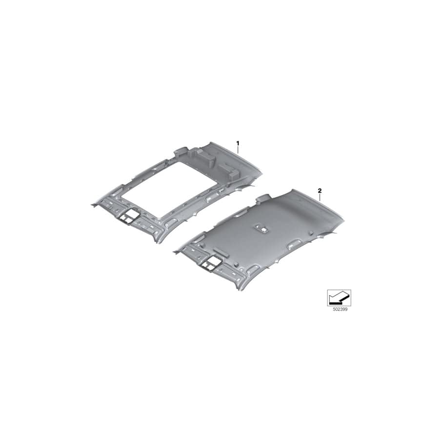 Genuine BMW 51447997803 G05 Roofliner Panorama Glass Roof Alcantara ELFENBEINWEISS (Inc. X5)