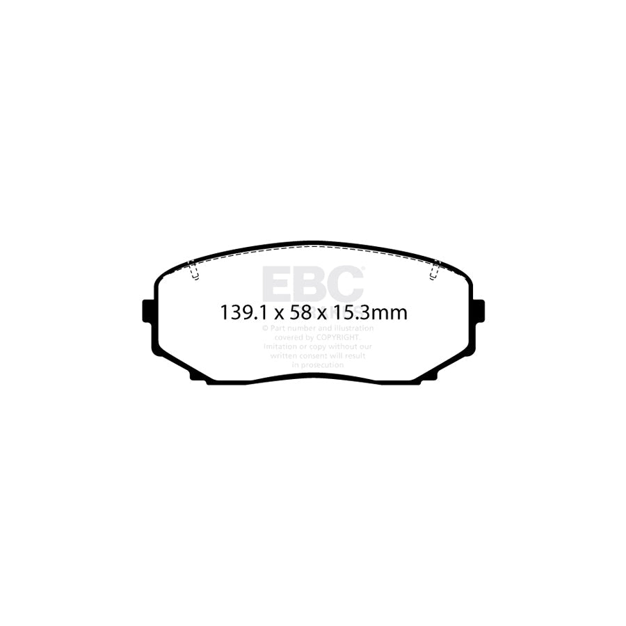 EBC DPX2463 Mitsubishi Ultimax Front Brake Pads (Inc. Eclipse Cross, Outlander, Pajero Sport, Shogun Sport) 2 | ML Performance UK Car Parts