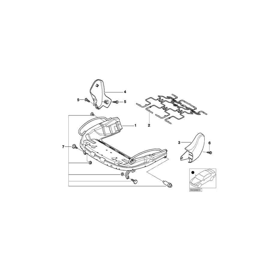 Genuine BMW 52108255359 E46 E64 Covering Inner Left SCHWARZ (Inc. 630i, 650i & 323Ci)
