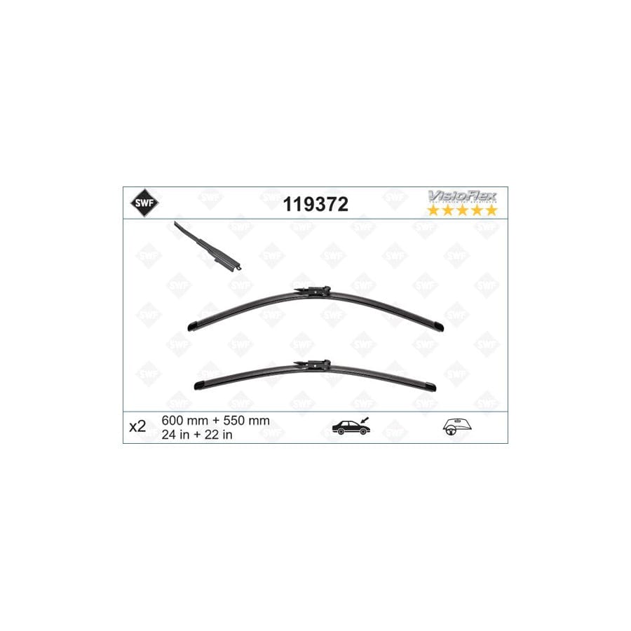 Swf Visioflex 119372 Wiper Blade For Fiat Multipla (186)