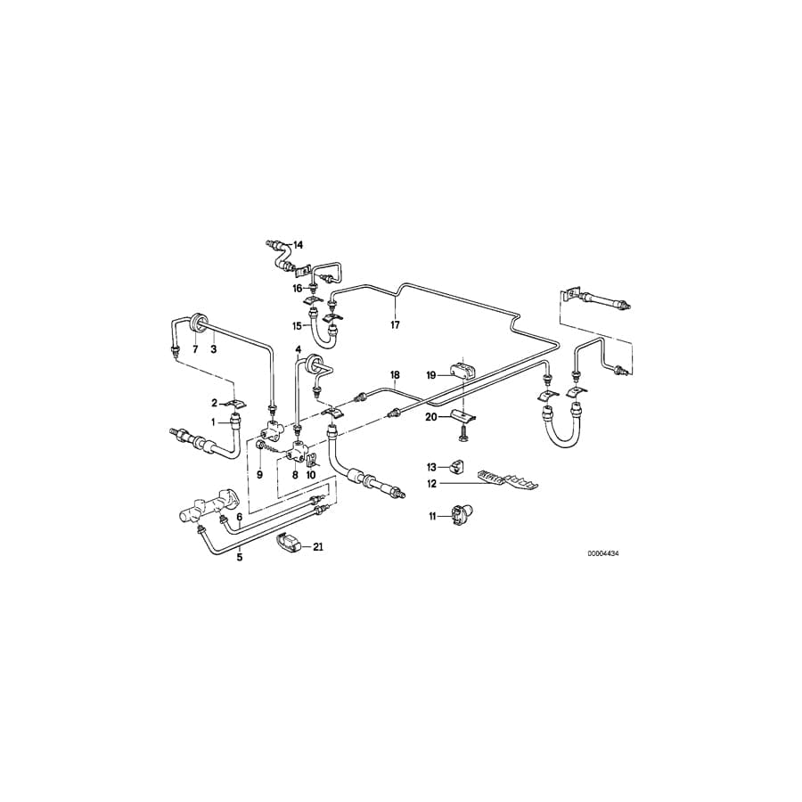 Genuine BMW 34321161223 E34 Brake Pipe Bracket (Inc. M5 3.8, M5 3.6 & 520i)