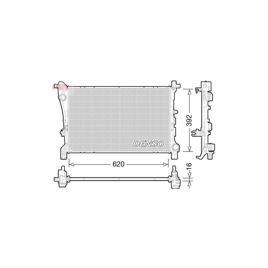 DENSO DRM09166 Engine Radiator for Fiat 500L (351, 352)