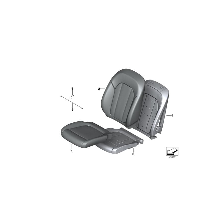 Genuine BMW 52106994378 G21 G02 G20 Foam Pad Basic Backrest Right (Inc. X3 20iX, 320i 1.6 & 320d)