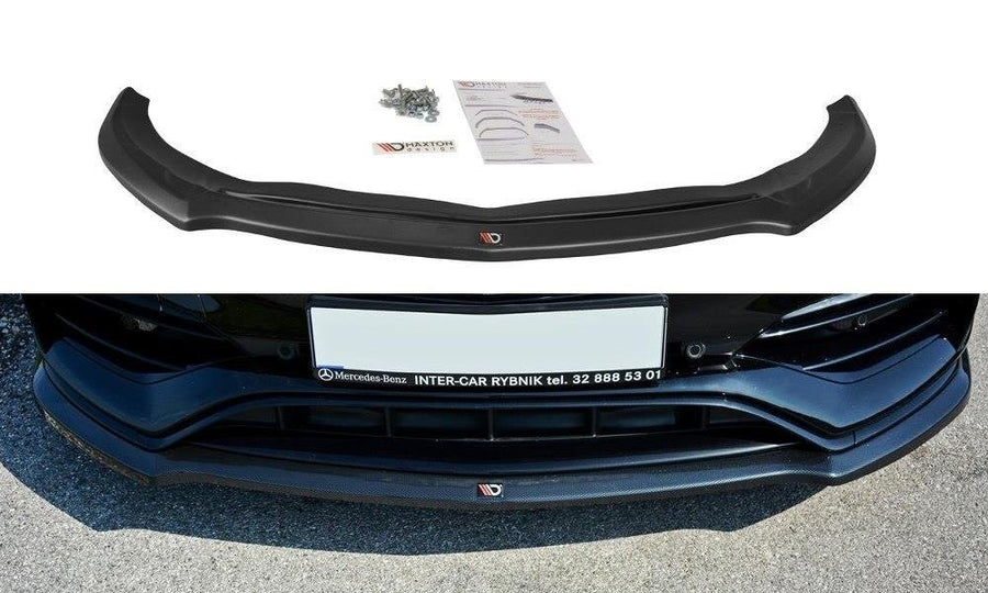 Maxton Design ME-A-176F-AMG-FD1T Front Splitter V.1 Mercedes Benz A-Class AMG-Line / A45 AMG W176 (Facelift) | ML Performance UK Car Parts
