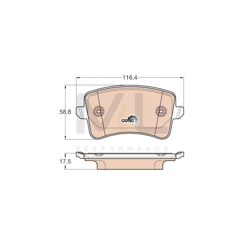 TRW Gdb2000 Brake Pad Set For Audi Q5 (8Rb) Cotec, Not Prepared For Wear Indicator