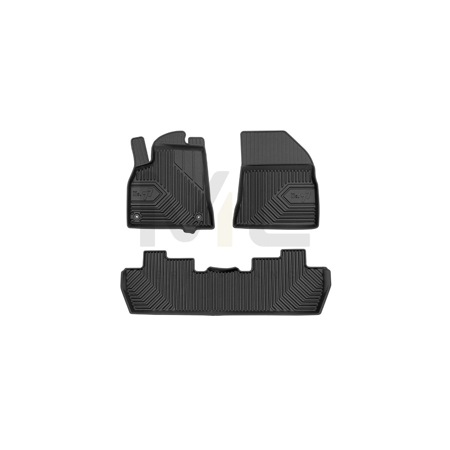 FROGUM Tailored, No.77 77408722 Floor mat set for PEUGEOT 5008 I (0U_, 0E_) Elastomer, Front and Rear, Quantity: 3, Black, (LHD)