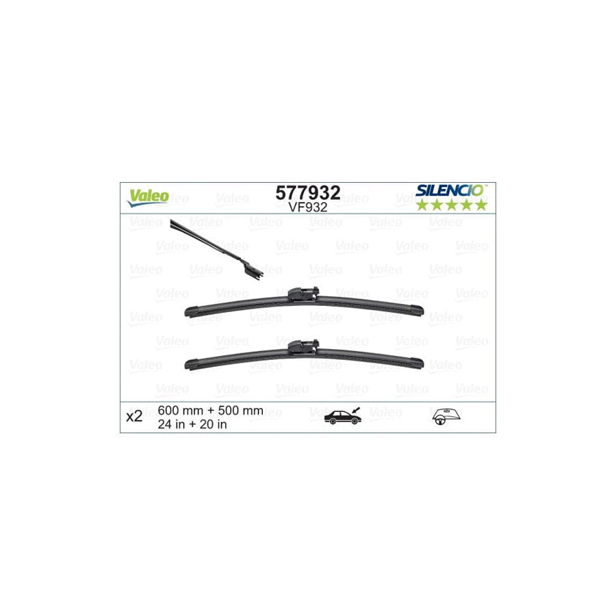 Valeo Silencio Flat Blade Set 577932 Wiper Blade