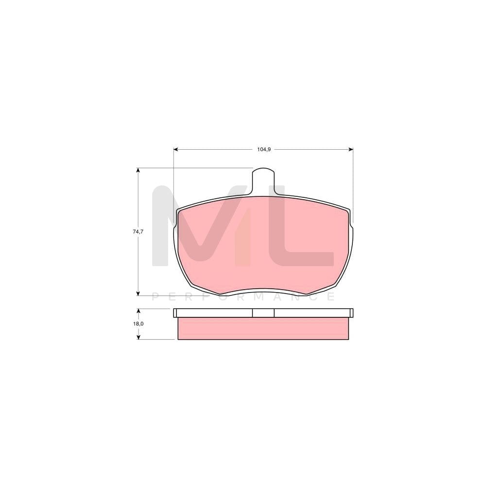 TRW Gdb341 Brake Pad Set Not Prepared For Wear Indicator