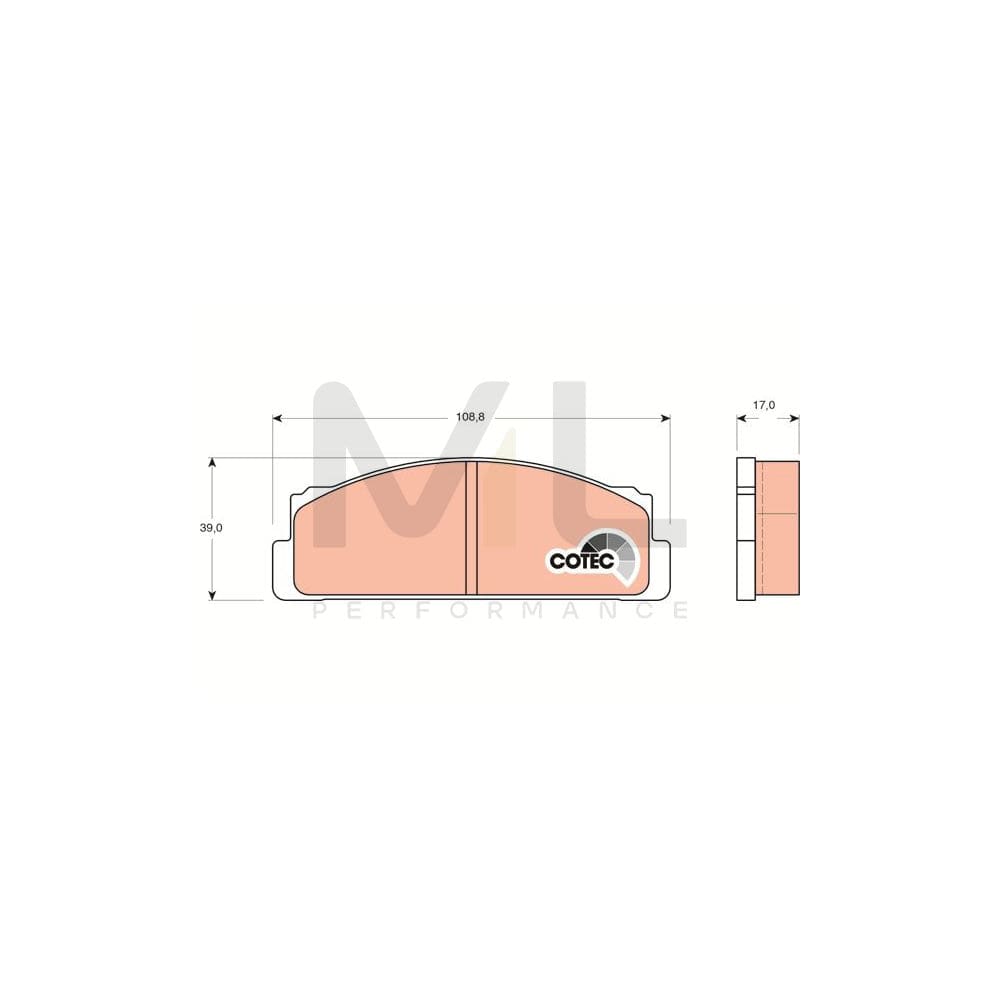 TRW Cotec Gdb106 Brake Pad Set Not Prepared For Wear Indicator