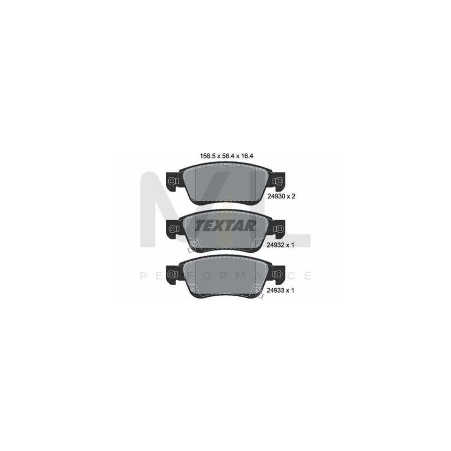 TEXTAR 2493001 Brake pad set with acoustic wear warning