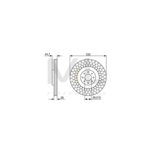 BOSCH 0 986 479 648 Brake Disc for LANCIA Delta III (844) Vented, Coated, High-carbon - 1 piece