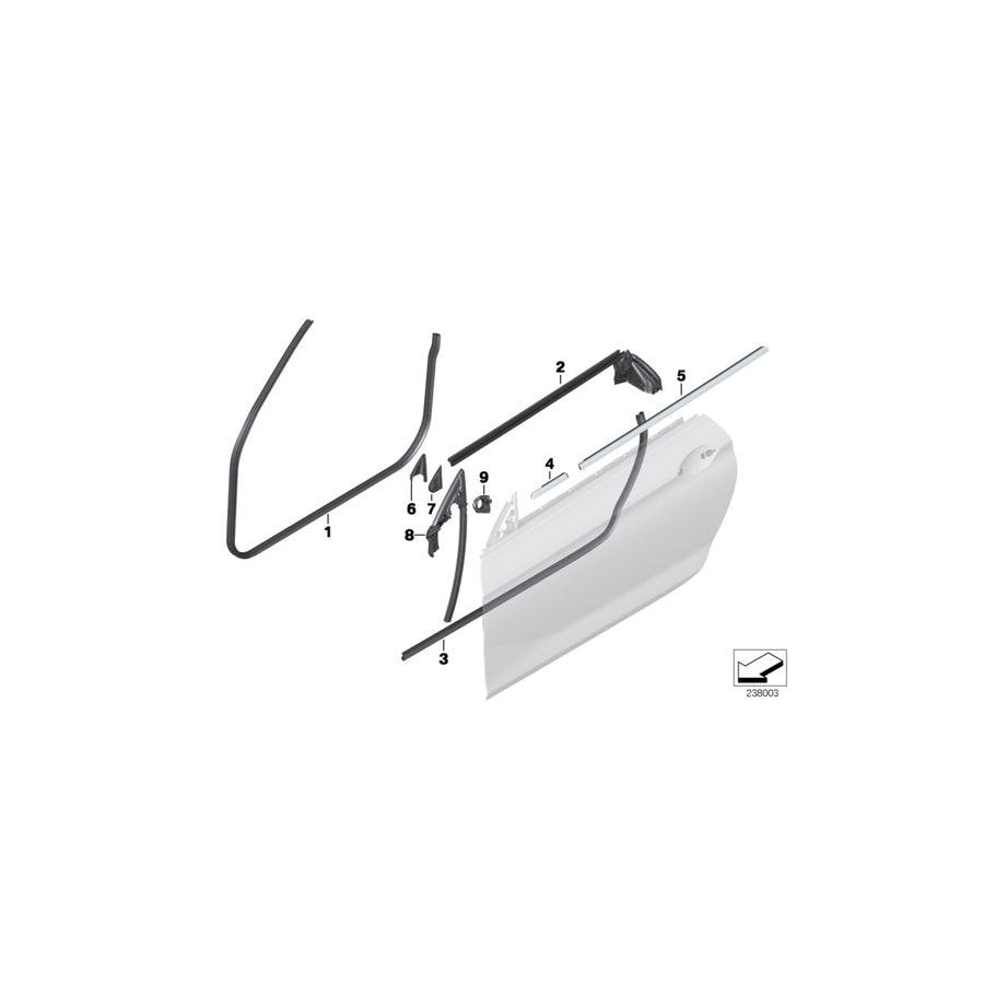 Genuine BMW 51337221179 F12 F13 Seal, Door Seam, Entry, Left (Inc. M6, 640i & 650iX 4.0)