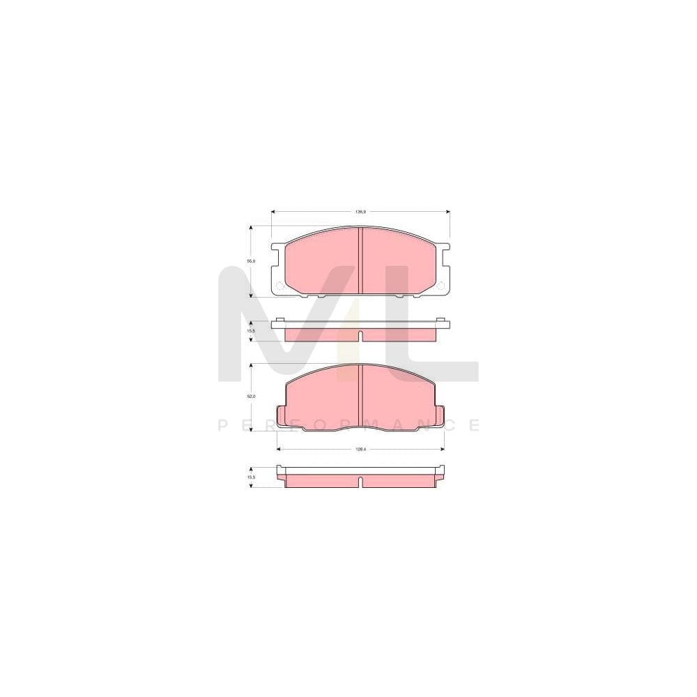 TRW Gdb3130 Brake Pad Set Not Prepared For Wear Indicator