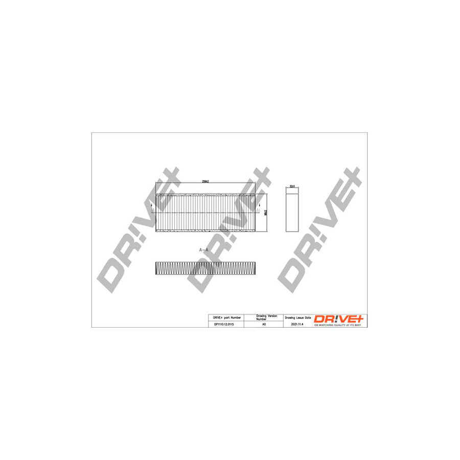 Dr!Ve+ DP1110.12.0115 Pollen Filter For Peugeot 308
