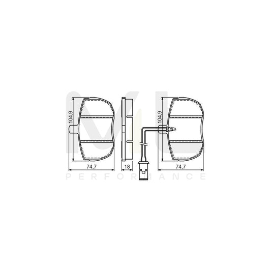 Bosch 0986494535 Brake Pad Set Incl. Wear Warning Contact, With Anti-Squeak Plate, With Mounting Manual BP1456 | ML Performance Car Parts