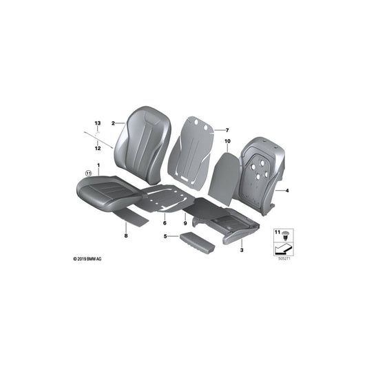 Genuine BMW 52108493393 G07 G05 G06 Cover, Comfort Backrest, Perf. Lthr, Le SCHWARZ (Inc. X5)