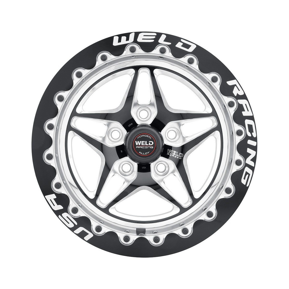 Weld 81MP511W65G S81 Beadlock Wheel 15x11 5x115 ET13 BS6.5 Polished Center - Polished Shell