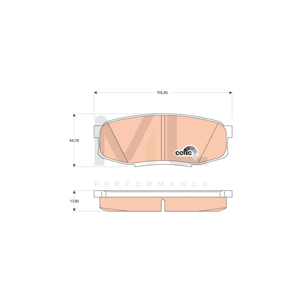 TRW Cotec Gdb3491 Brake Pad Set Not Prepared For Wear Indicator