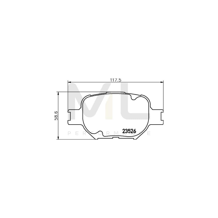 TEXTAR 2352601 Brake pad set not prepared for wear indicator