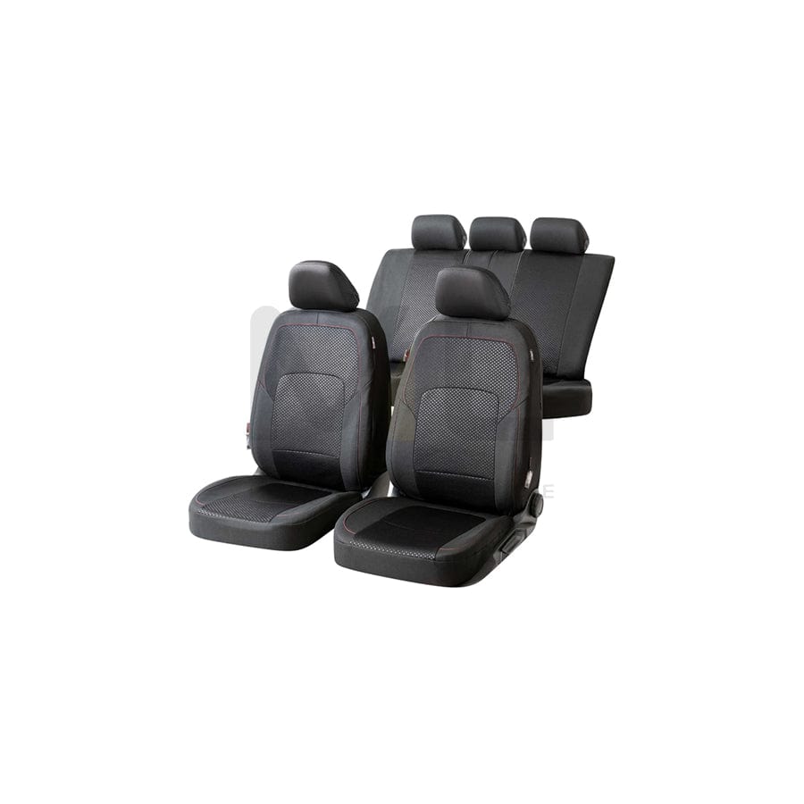 WALSER Logan, ZIPP IT Premium 11861 Car seat cover Red/Black, Polyester, Front and Rear