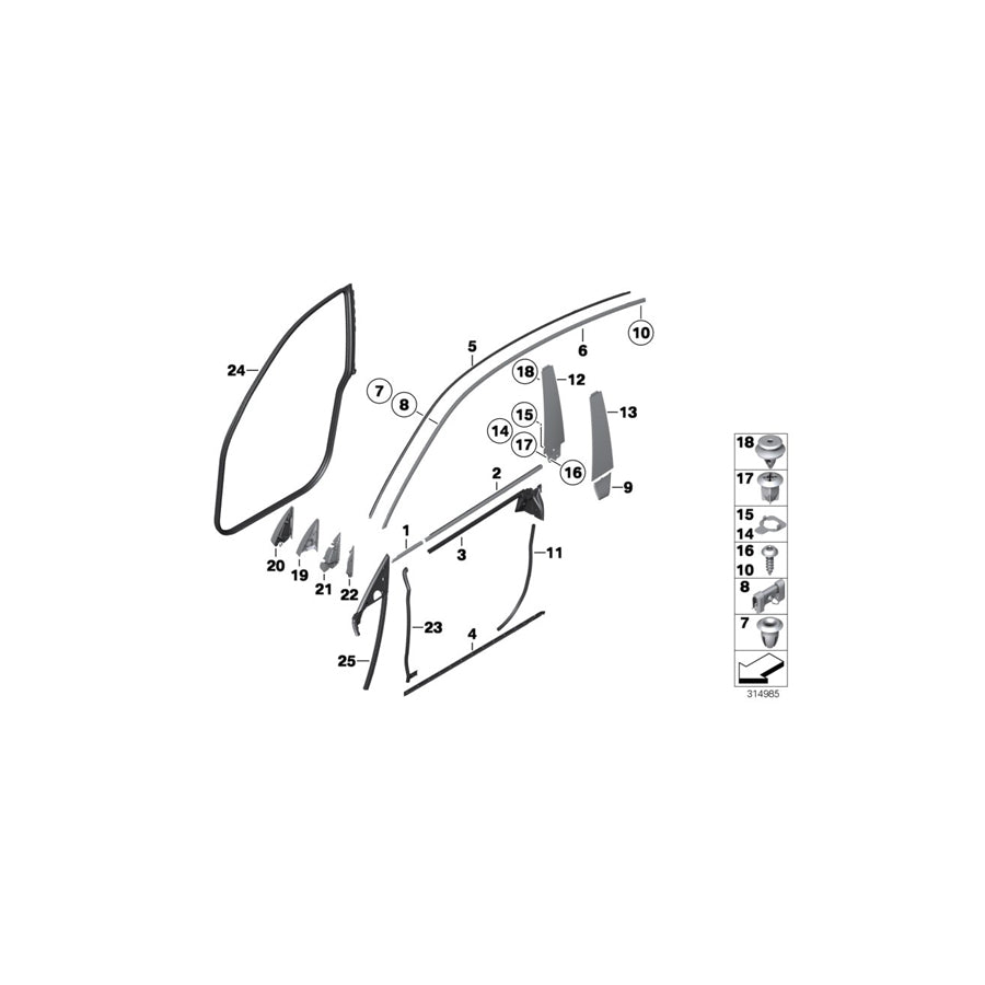 Genuine BMW 51337196339 Duct Cover, Long, Outer Left (Inc. 550iX 4.4, 528i & 530d)