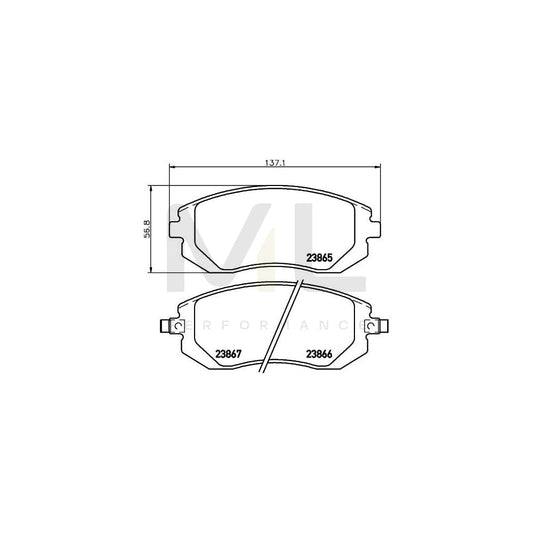 Hella 8DB 355 010-211 Brake Pad Set With Acoustic Wear Warning | ML Performance Car Parts