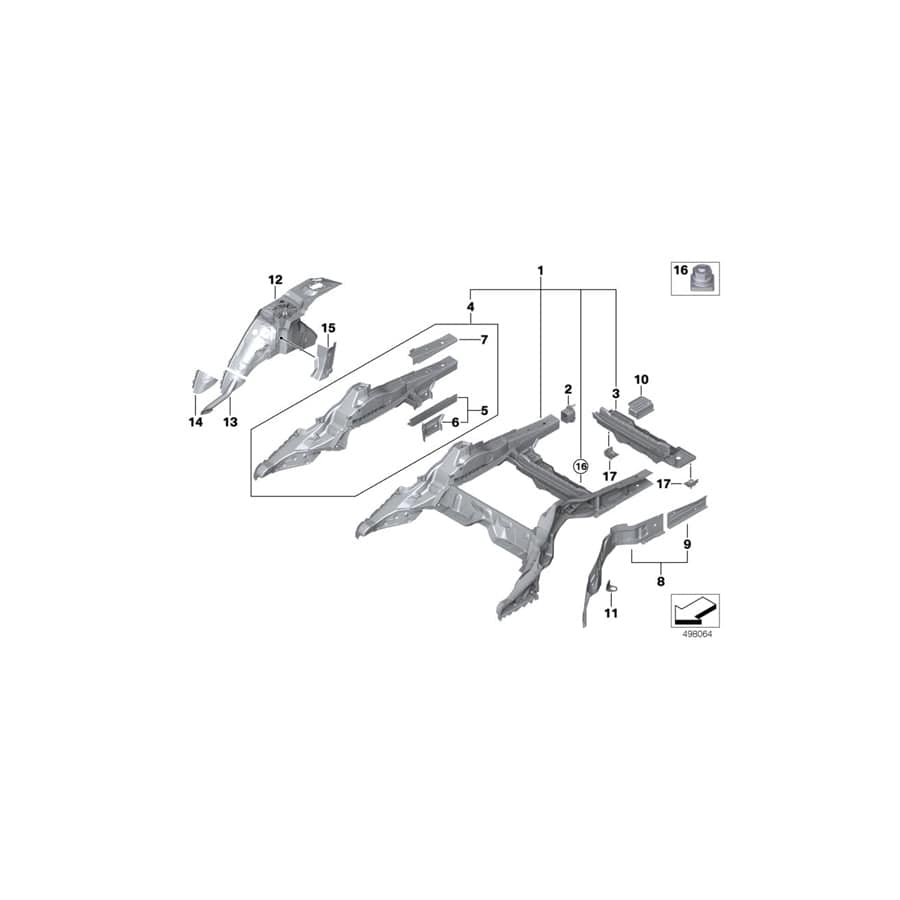 Genuine BMW 41007443770 G30 Mount For Support (Inc. 530eX, 520d ed & 530e)