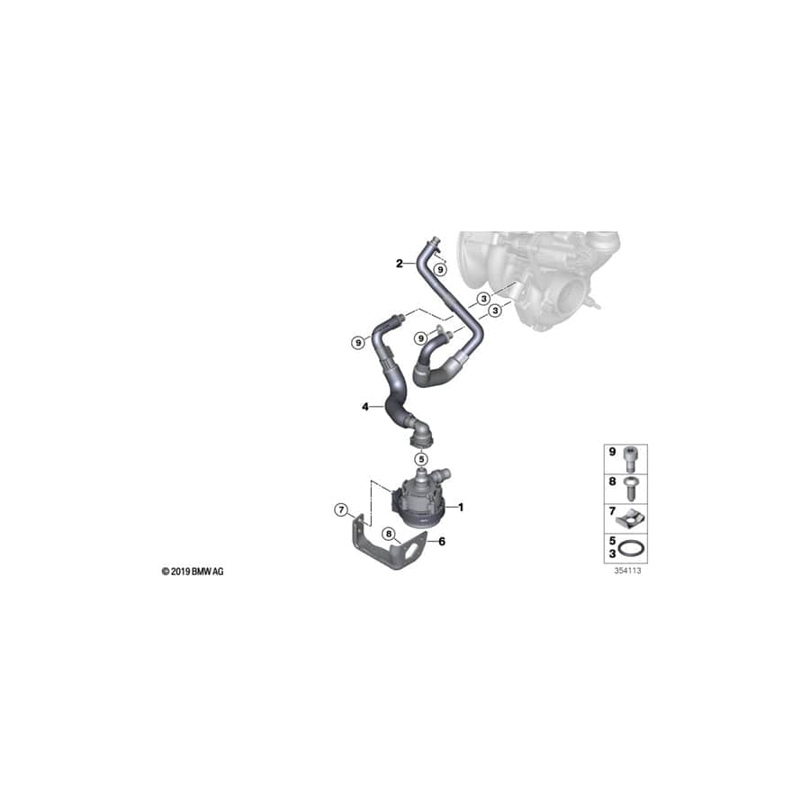 Genuine BMW 11537625154 I15 Coolant Pipe, Supply Line (Inc. i8)