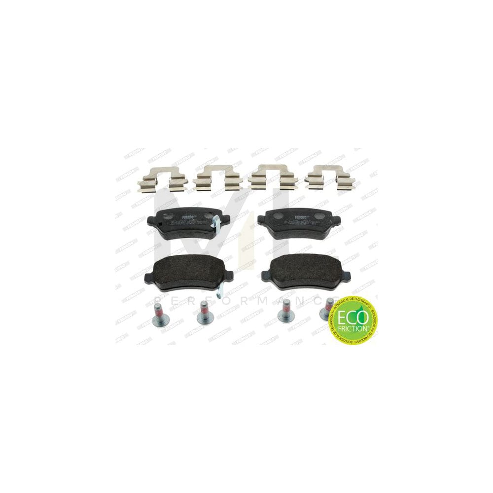 Ferodo Premier Eco Friction FDB1521 Brake Pad Set With Acoustic Wear Warning, With Brake Caliper Screws, With Accessories